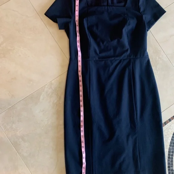 Ann Taylor Navy Dress Short Sleeve Sheath Size 10 - Picture 7 of 10